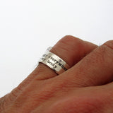 Mens Pinky Ring - Custom engraved Sterling Silver Band for men - Boyfriend Gift