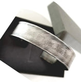 Mens Brushed Silver bracelet - Designer Bracelets for Men - 1/2 bangle cuff