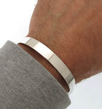 Plain Sterling Silver Cuff Bracelet for men