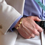 Anniversary Mens Gift - Personalized Gold Bracelet for Men