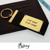 Personalized Mens Key chain - Custom Leather Keychain for Him