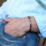 Elegant Leather Bracelet for Men - Black or Brown Round Leather