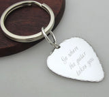 Engraved Guitar Pick Keychain, Mens Accessory and Gift Idea