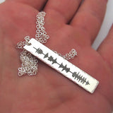 Engraved Soundwave Message Necklace, Gift for Him