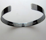 Handwritten Message Silver Cuff, Gift for Him