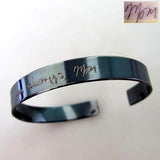Handwritten Message Silver Cuff, Gift for Him