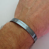 Handwritten Message Silver Cuff, Gift for Him