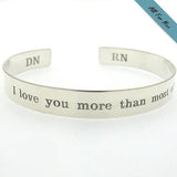 ID Mens Bracelet - Sterling Silver Engraved Cuff