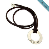 ID Mens Necklace - Personalized Leather Chokker for Men