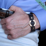 Mens Personalized Jewelry - Leather Cuff for Men - Gift for Him