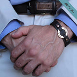 Mens Personalized Jewelry - Leather Cuff for Men - Gift for Him