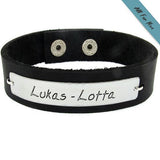 Nameplate Leather Mens Bracelet - Personalized Mens Gift