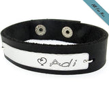 Nameplate Leather Mens Bracelet - Personalized Mens Gift