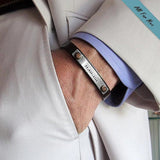 Personalized Anniversary Gift - Customized Leather Cuff Bracelet