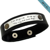 Personalized Anniversary Gift - Customized Leather Cuff Bracelet