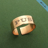 Personalized Copper Ring - Unisex Adjustable Band