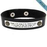 Engraving Ideas for Him  - Personalized Leather Bracelet - Groom Gift