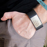 Personalized Leather Cuff Bracelet for Men - Quote Engraved Men