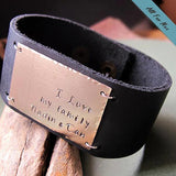 Personalized Leather Cuff Bracelet for Men - Quote Engraved Men