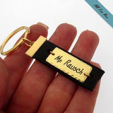Personal gifts for men - Personalized Leather Keychain