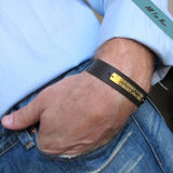 Personalized Leather Wristband for Men - Custom Mens Bracelet