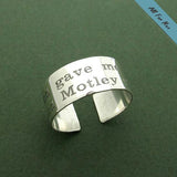 Personalized Mens Ring - Flat Wide band Ring for Men