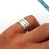 Personalized Mens Ring - Flat Wide band Ring for Men