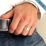 Personalized Mens Ring - Wide band Ring for Men