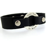 Personalized Engraved Leather Bracelet, Gift Idea for Husband