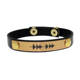 Soundwave Personazlied Mens Cuff, Leather Bracelet for Him
