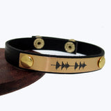 Soundwave Personazlied Mens Cuff, Leather Bracelet for Him