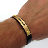 Soundwave Personazlied Mens Cuff, Leather Bracelet for Him