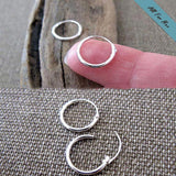 Sterling Silver Hoop Earrings 12mm for Men