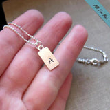 Sterling Silver Initial Tag Necklace for Men