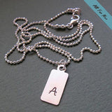 Sterling Silver Initial Tag Necklace for Men