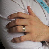 Sterling Silver Name Ring for Men - Personalized Band