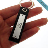 Initials Engraved Leather Keychain - Unique Boyfriend Gifts