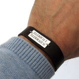 Personalized Date Leather cuff - Anniversary Dates Jewelry
