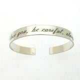 Sterling Silver Engraved Cuff - Custom father gift, Gift For Dad