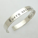 Anniversary Date Bracelet - Sterling Silver Cuff