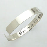 Anniversary Date Bracelet - Sterling Silver Cuff