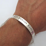 Anniversary Date Bracelet - Sterling Silver Cuff