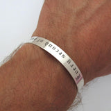 Anniversary Date Bracelet - Sterling Silver Cuff