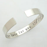 Anniversary Date Bracelet - Sterling Silver Cuff