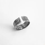 Oxidized Sterling Silver Hammered Ring for Men