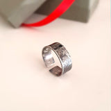 Oxidized Sterling Silver Hammered Ring for Men