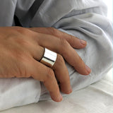 Large Sterling Silver Plain Ring - Thumb Cuff Ring