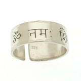 Engraved Sanskrit Ring, Sterling Silver Custom Hindi Ring
