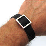 Bracelet for Men - Square Leather Bracelet