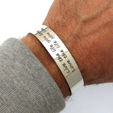 Engraved Silver Cuff - Quote bracelet - 25th anniversary Gift
